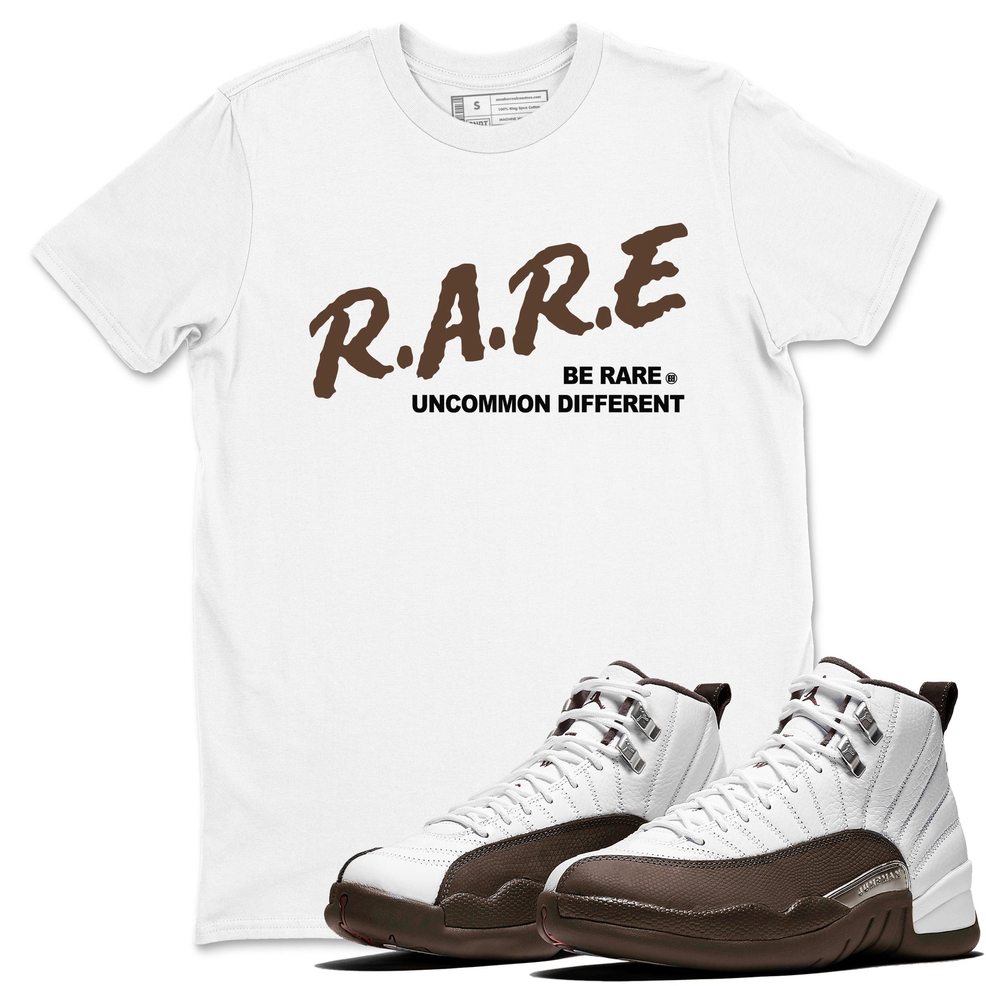 12s Baroque Brown shirts to match jordans Be Rare Uncommon Different sneaker match tees Air Jordan 12 Baroque Brown match shoes to clothes SNRT Sneaker Tees unisex cotton White 1 shirts