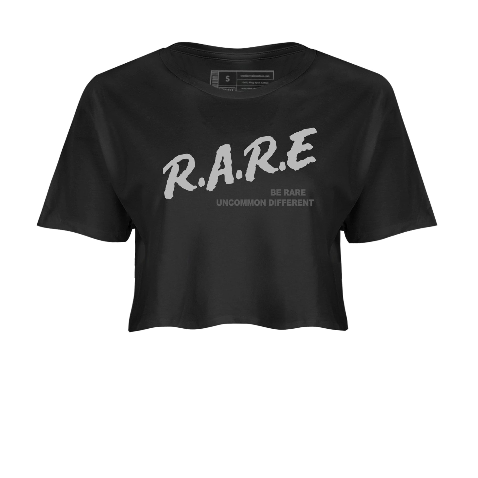12s Black Wolf Grey shirts to match jordans Be Rare Uncommon Different sneaker match tees Air Jordan 12 Black Wolf Grey match shoes to clothes SNRT Sneaker Tees unisex cotton Black 2 crop tee