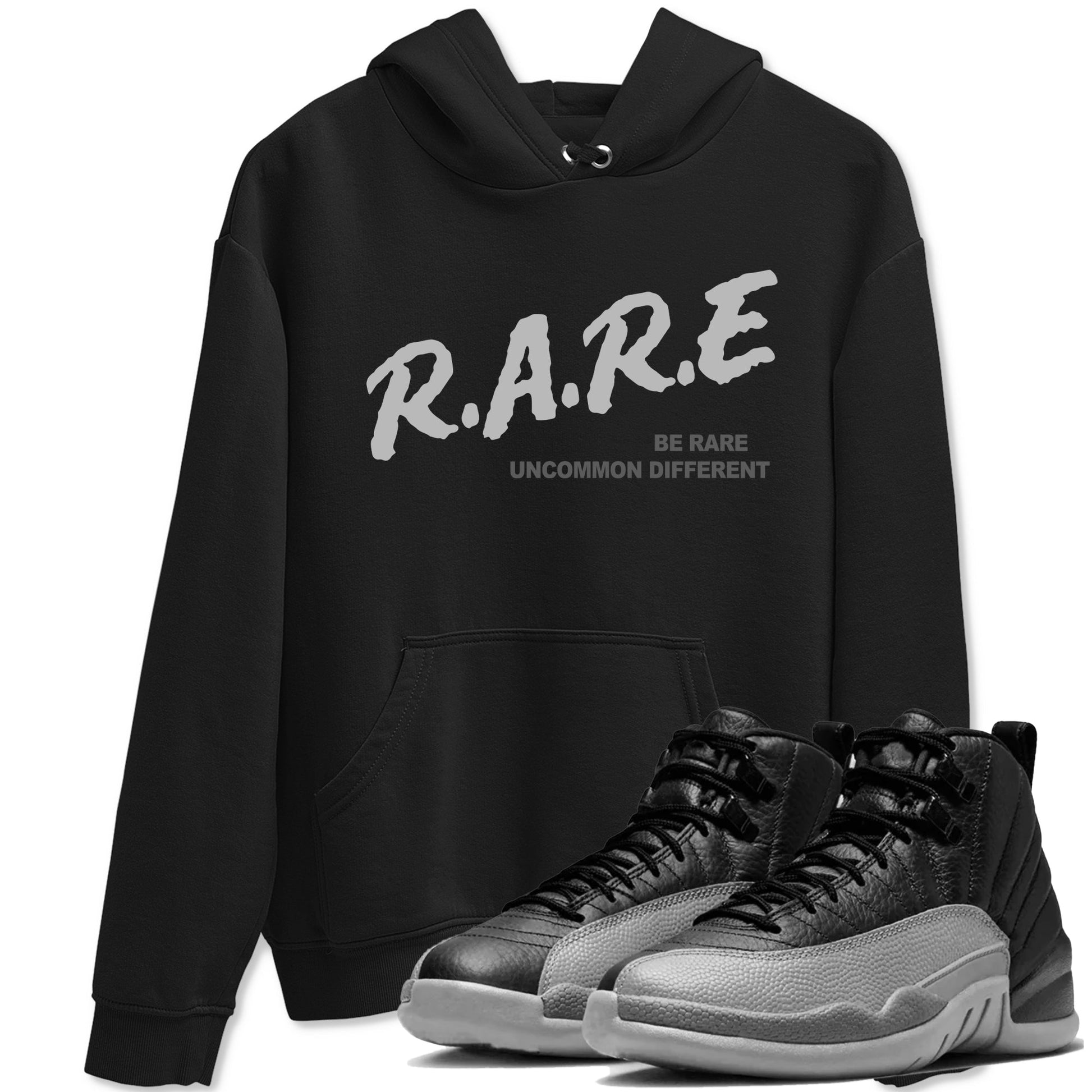 12s Black Wolf Grey shirts to match jordans Be Rare Uncommon Different sneaker match tees Air Jordan 12 Black Wolf Grey match shoes to clothes SNRT Sneaker Tees unisex cotton Black 1 shirts