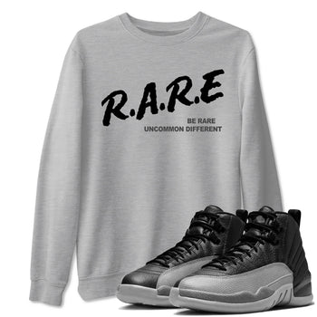12s Black Wolf Grey shirts to match jordans Be Rare Uncommon Different sneaker match tees Air Jordan 12 Black Wolf Grey match shoes to clothes SNRT Sneaker Tees unisex cotton Heather Grey 1 shirts