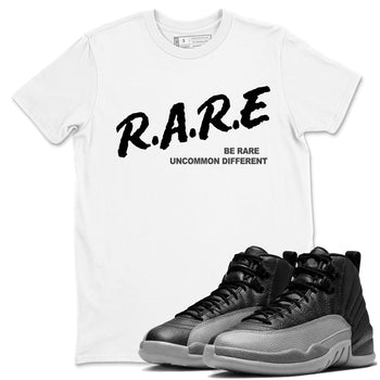 12s Black Wolf Grey shirts to match jordans Be Rare Uncommon Different sneaker match tees Air Jordan 12 Black Wolf Grey match shoes to clothes SNRT Sneaker Tees unisex cotton White 1 shirts