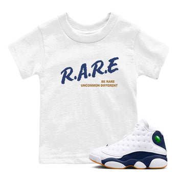 13s Midnight Navy shirts to match jordans Be Rare Uncommon Different sneaker match tees Air Jordan 13 Midnight Navy match shoes to clothes SNRT Sneaker Tees Youth Baby White 1 tee