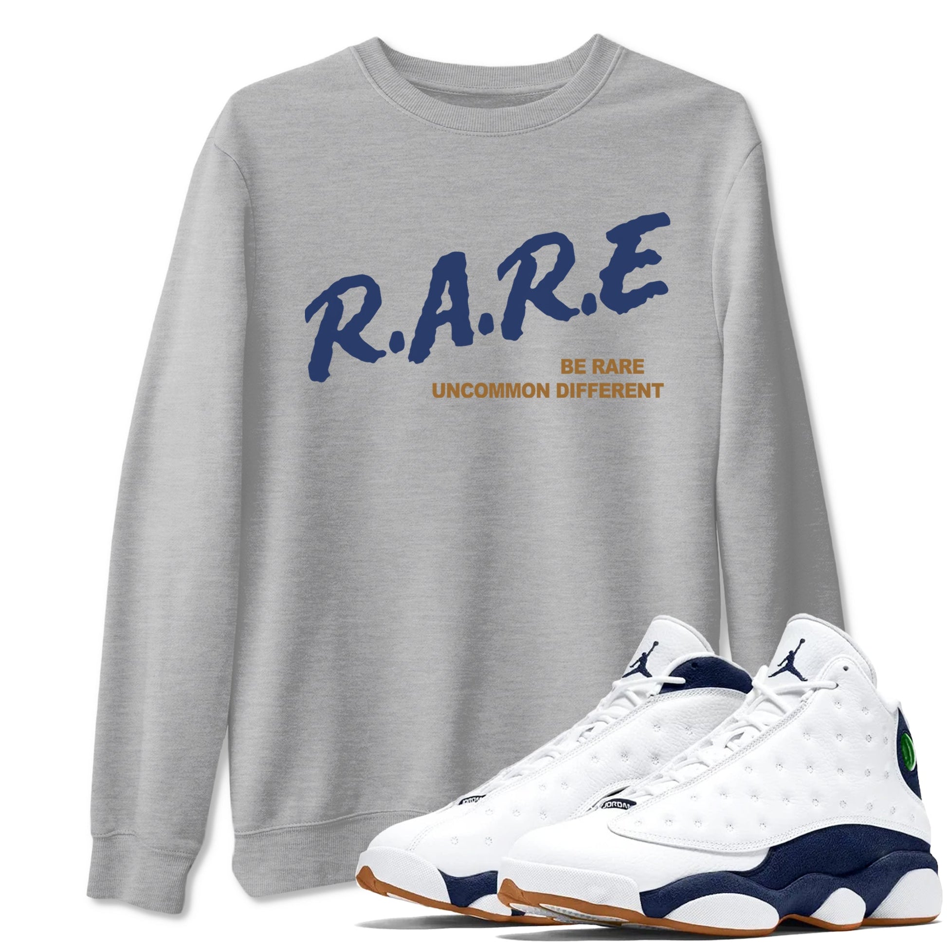 13s Midnight Navy shirts to match jordans Be Rare Uncommon Different sneaker match tees Air Jordan 13 Midnight Navy match shoes to clothes SNRT Sneaker Tees unisex cotton Heather Grey 1 shirts
