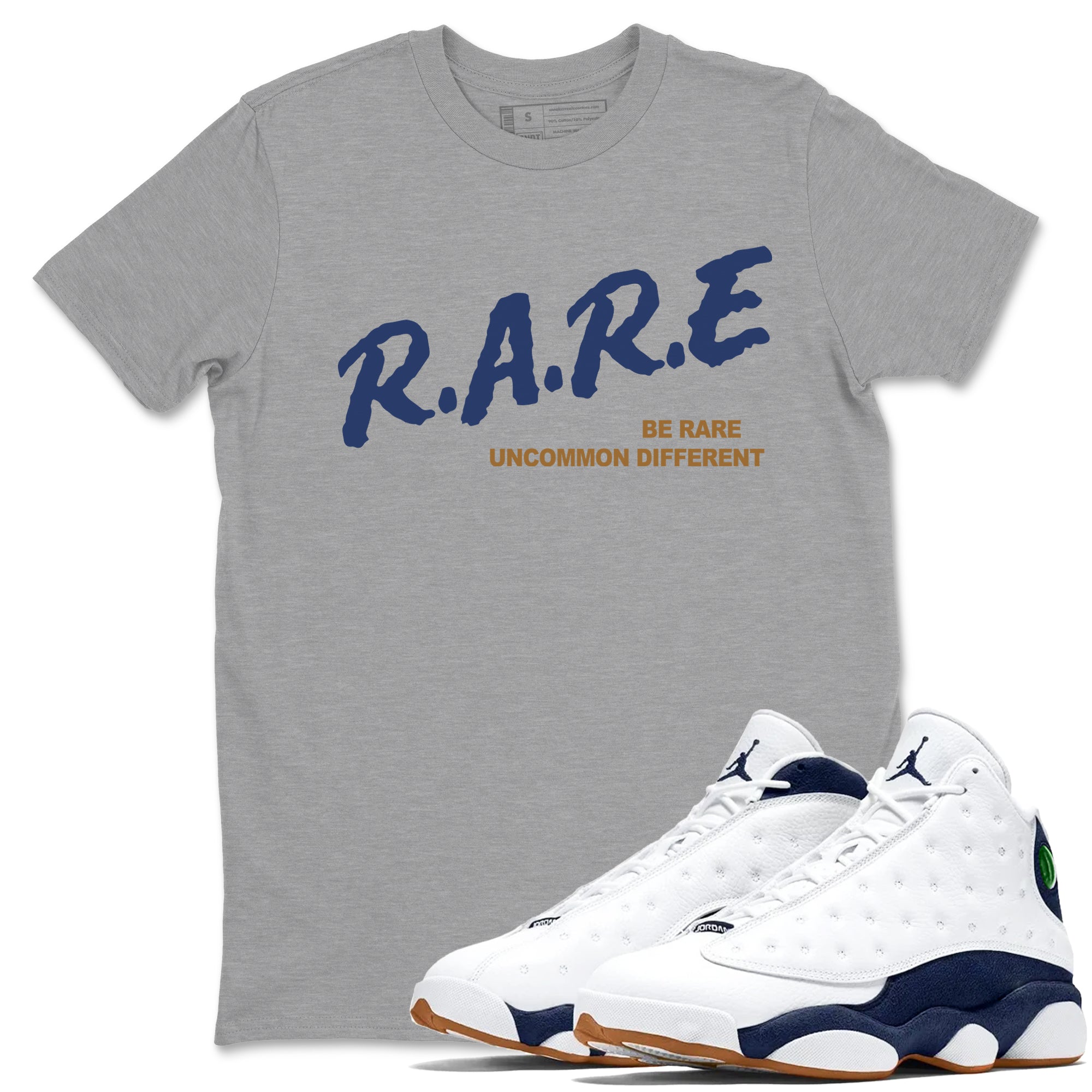 13s Midnight Navy shirts to match jordans Be Rare Uncommon Different sneaker match tees Air Jordan 13 Midnight Navy match shoes to clothes SNRT Sneaker Tees unisex cotton Heather Grey 1 shirts