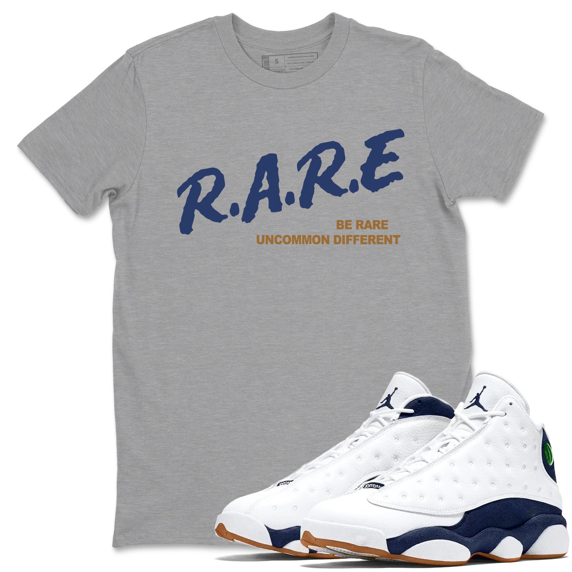 13s Midnight Navy shirts to match jordans Be Rare Uncommon Different sneaker match tees Air Jordan 13 Midnight Navy match shoes to clothes SNRT Sneaker Tees unisex cotton Heather Grey 1 shirts