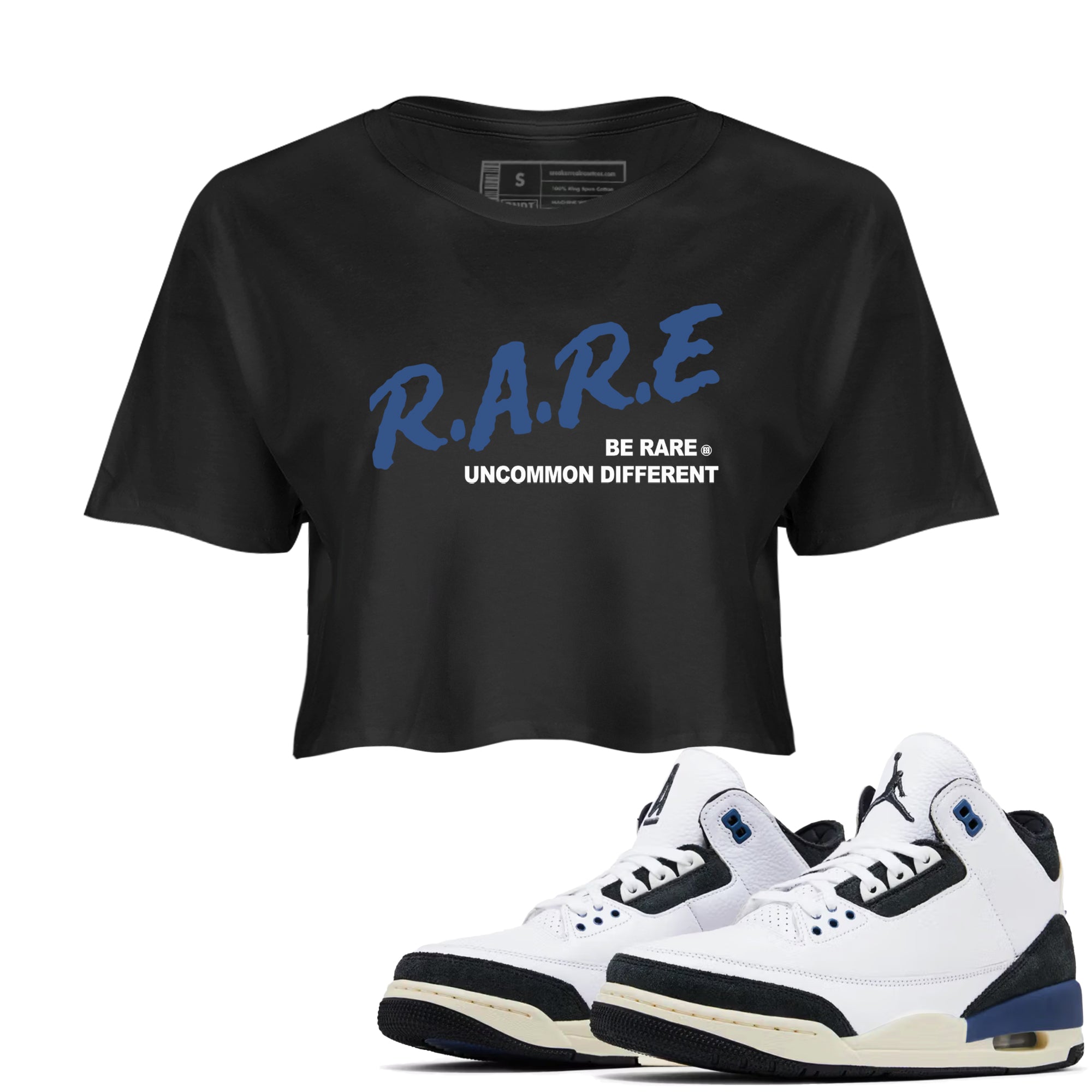 A Ma Maniere Air Jordan 3 Diffused Blue shirts to match jordans Be Rare Uncommon Different graphic tee Jordan 3 For The Love best t-shirts to wear with jordans SNRT Sneaker Tees unisex cotton Black 1 crop tee