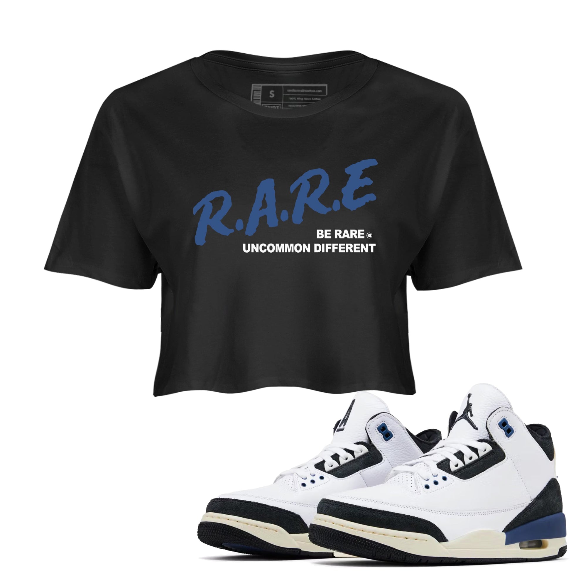 A Ma Maniere Air Jordan 3 Diffused Blue shirts to match jordans Be Rare Uncommon Different graphic tee Jordan 3 For The Love best t-shirts to wear with jordans SNRT Sneaker Tees unisex cotton Black 1 crop tee