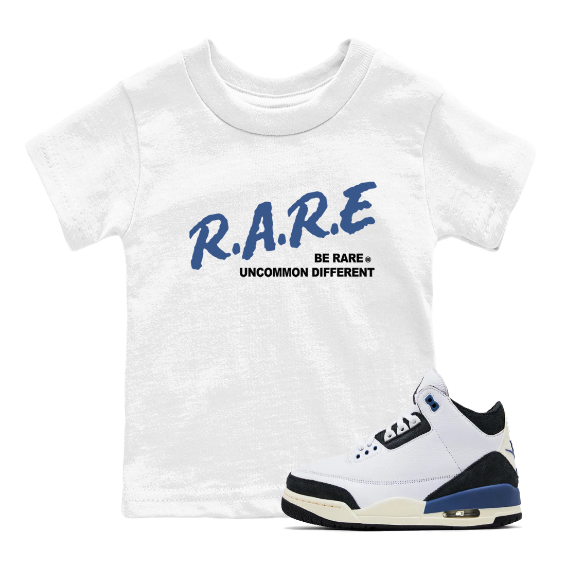 A Ma Maniere Air Jordan 3 Diffused Blue shirts to match jordans Be Rare Uncommon Different graphic tee Jordan 3 For The Love best t-shirts to wear with jordans SNRT Sneaker Tees Youth Baby White 1 tee