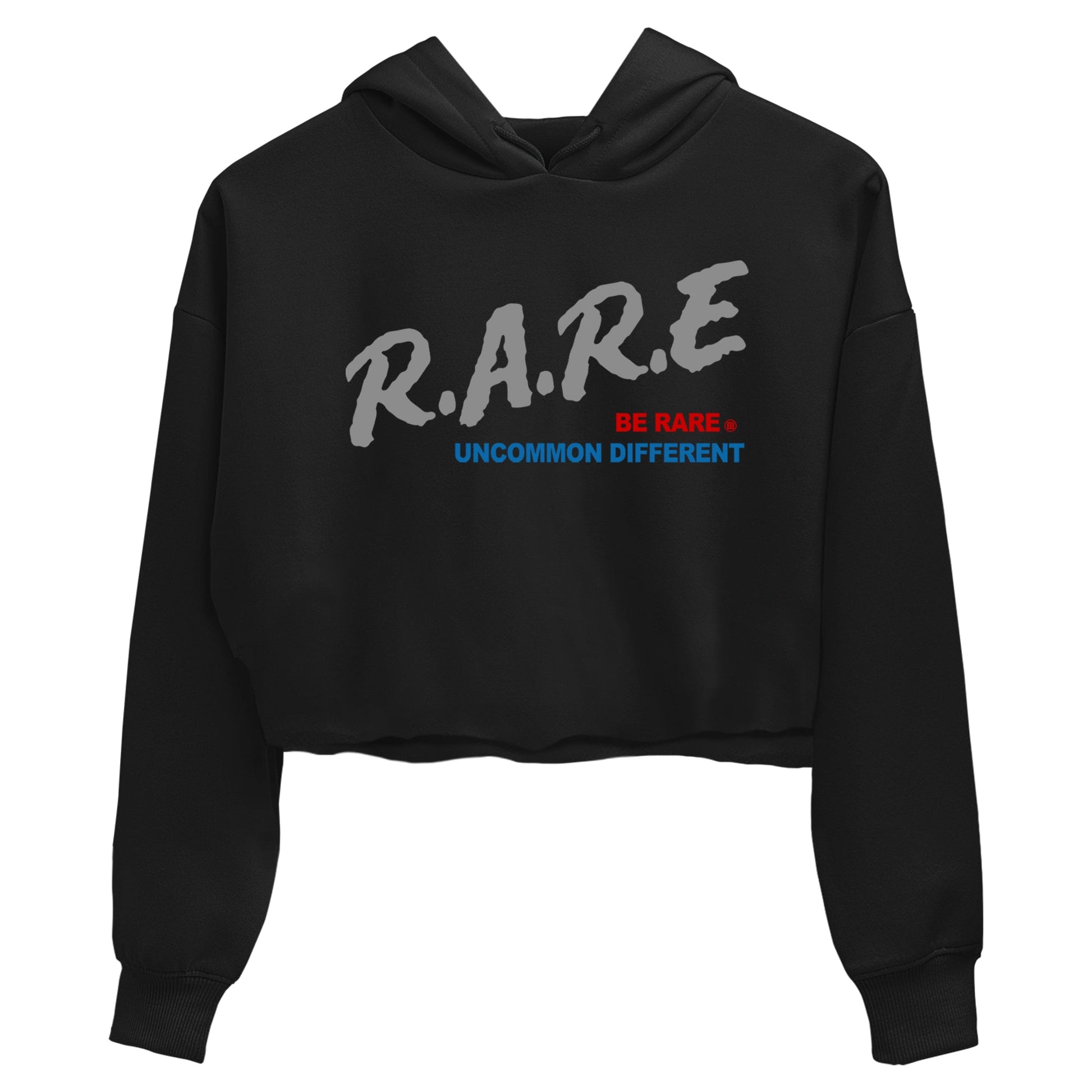 Be Rare Uncommon Different womens crop tee made to vibe with the Air Jordan 3 Rare Air sneakers — the perfect match in Black 2.