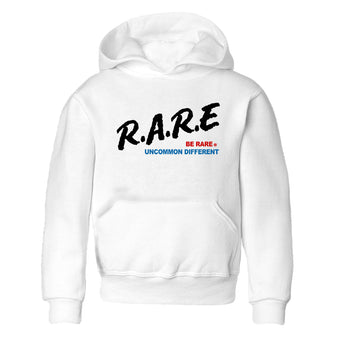 Be Rare Uncommon Different baby and kids t-shirt crafted for little sneakerheads to shine with the Air Jordan 3 Rare Air sneakers, displayed in White 2.