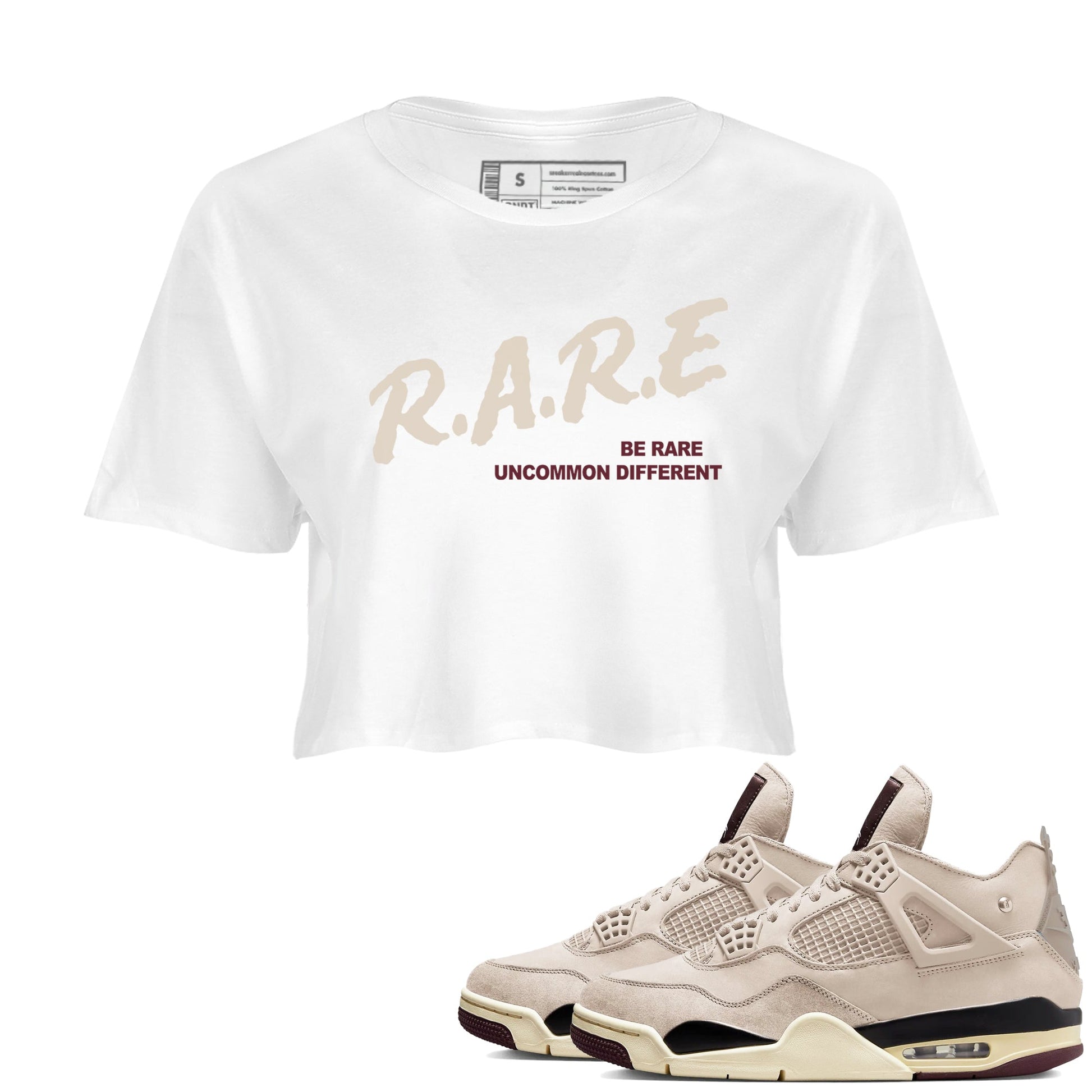 4s A Ma Maniere x Fossil Stone shirts to match jordans Be Rare Uncommon Different sneaker match tees 4s A Ma Maniere x Fossil Stone match shoes to clothes SNRT Sneaker Tees unisex cotton White 1 crop tee