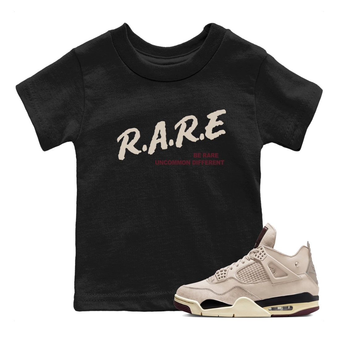 4s A Ma Maniere x Fossil Stone shirts to match jordans Be Rare Uncommon Different sneaker match tees 4s A Ma Maniere x Fossil Stone match shoes to clothes SNRT Sneaker Tees Youth Baby Black 1 tee