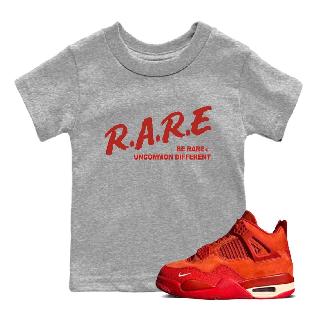 4s Brick By Brick best t shirts to wear with jordans Be Rare Uncommon Different sneaker match tees Nigel Sylvester x Air Jordan 4 Brick by Brick match shoes to clothes SNRT Sneaker Tees Youth Baby Heather Grey 1 tee