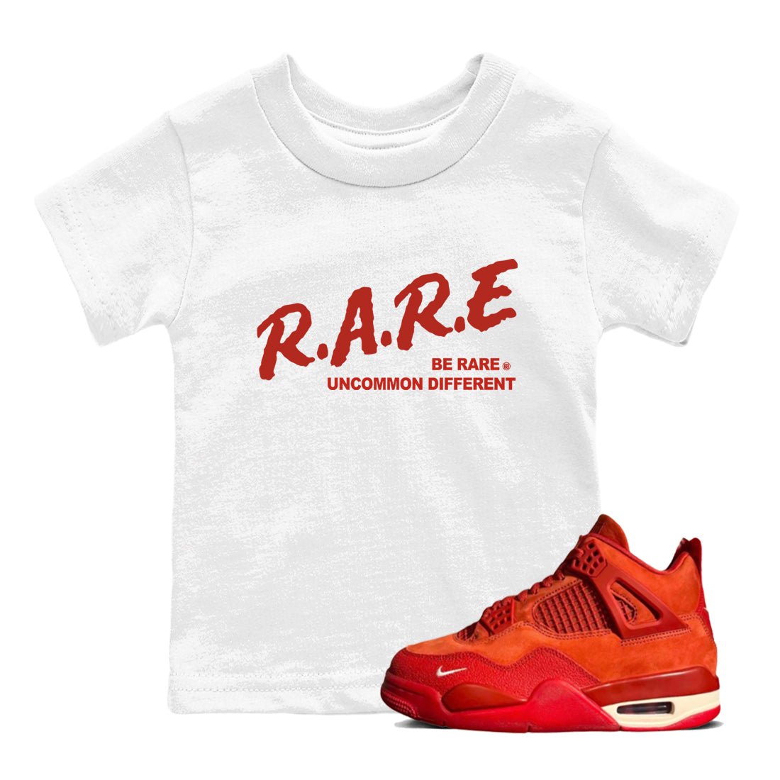 4s Brick By Brick best t shirts to wear with jordans Be Rare Uncommon Different sneaker match tees Nigel Sylvester x Air Jordan 4 Brick by Brick match shoes to clothes SNRT Sneaker Tees Youth Baby White 1 tee