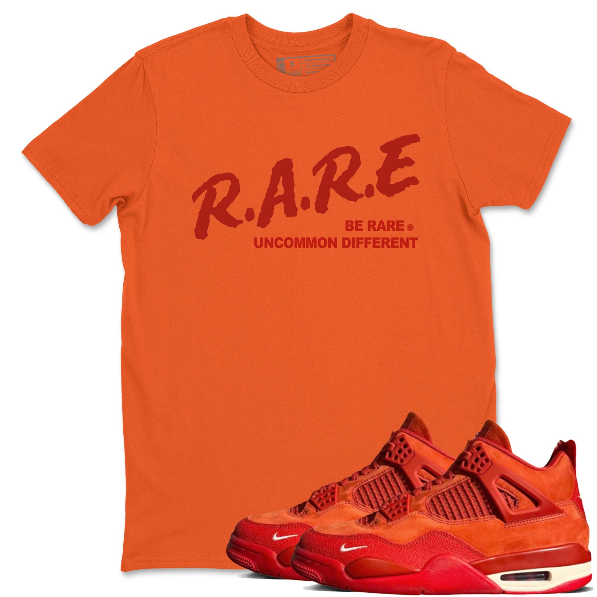 4s Brick By Brick best t shirts to wear with jordans Be Rare Uncommon Different sneaker match tees Nigel Sylvester x Air Jordan 4 Brick by Brick match shoes to clothes SNRT Sneaker Tees unisex cotton Orange 1 shirts