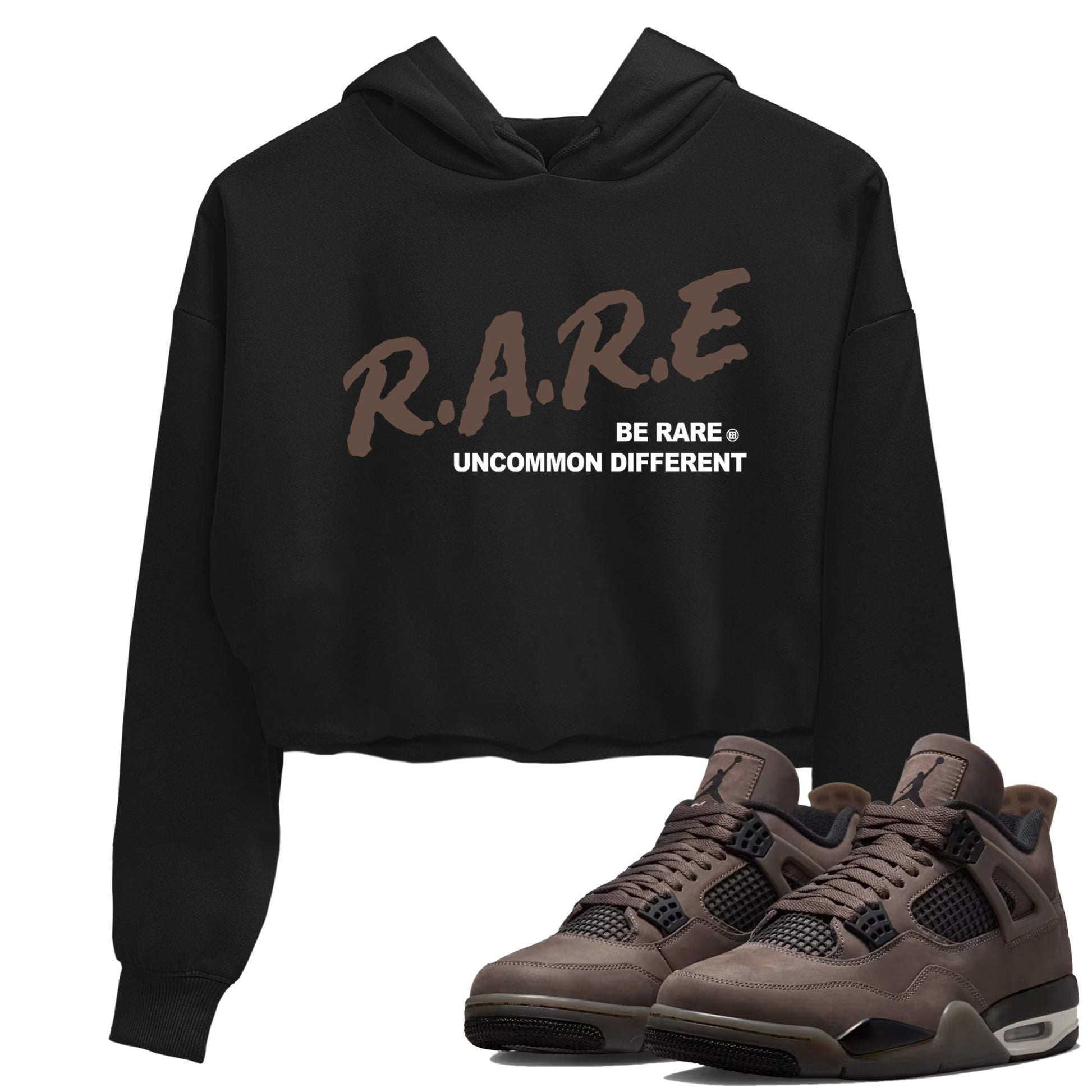 Sneaker match tees – Streetwear Graphic Tees Air Jordan 4 Cave Stone Sneakers – Be Rare Uncommon Different Graphic Crop T-Shirt Black 1