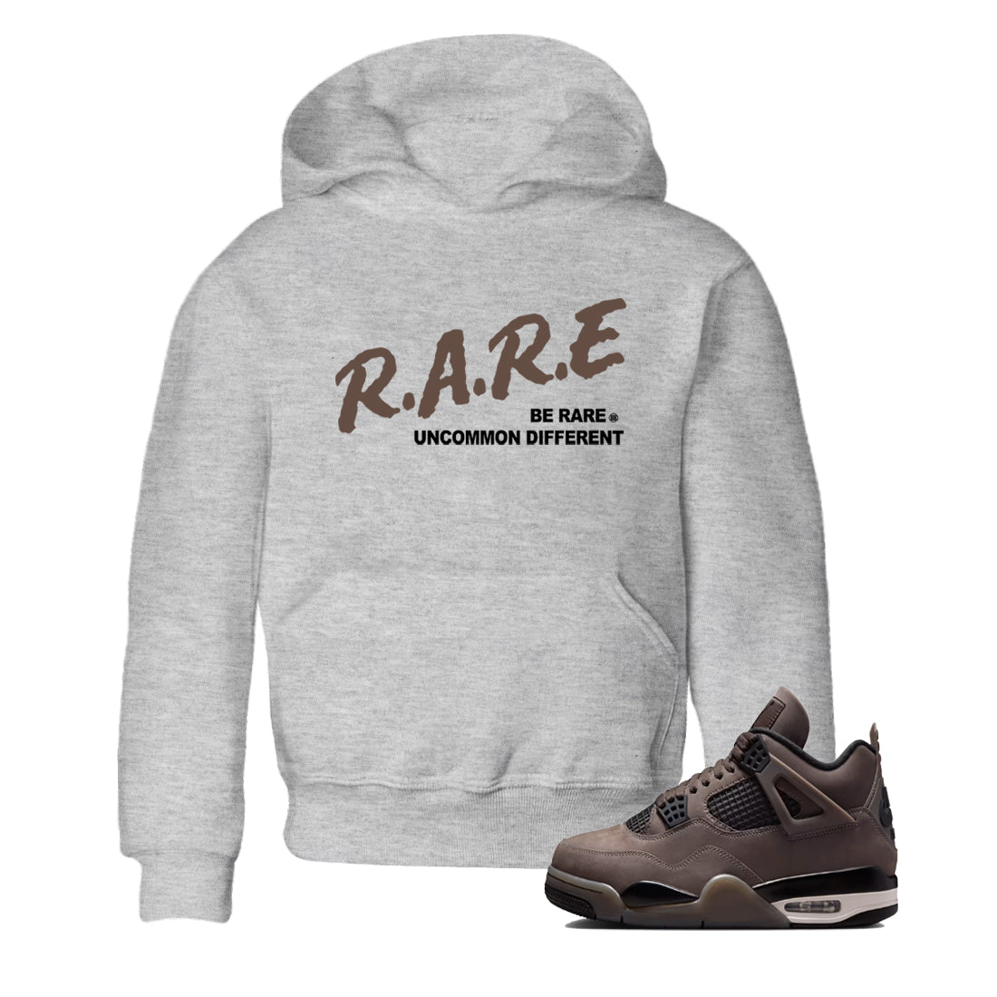 Sneaker match tees – Streetwear Graphic Tees Air Jordan 4 Cave Stone Sneakers – Be Rare Uncommon Different Kids Craphic T-Shirt Heather Grey 1