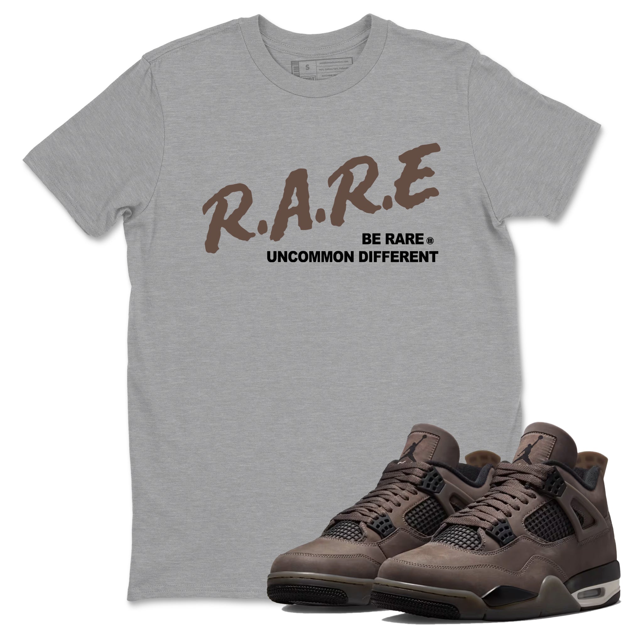 Sneaker match tees – Streetwear Graphic Tees Air Jordan 4 Cave Stone Sneakers – Be Rare Uncommon Different Graphic Tee Heather Grey 1