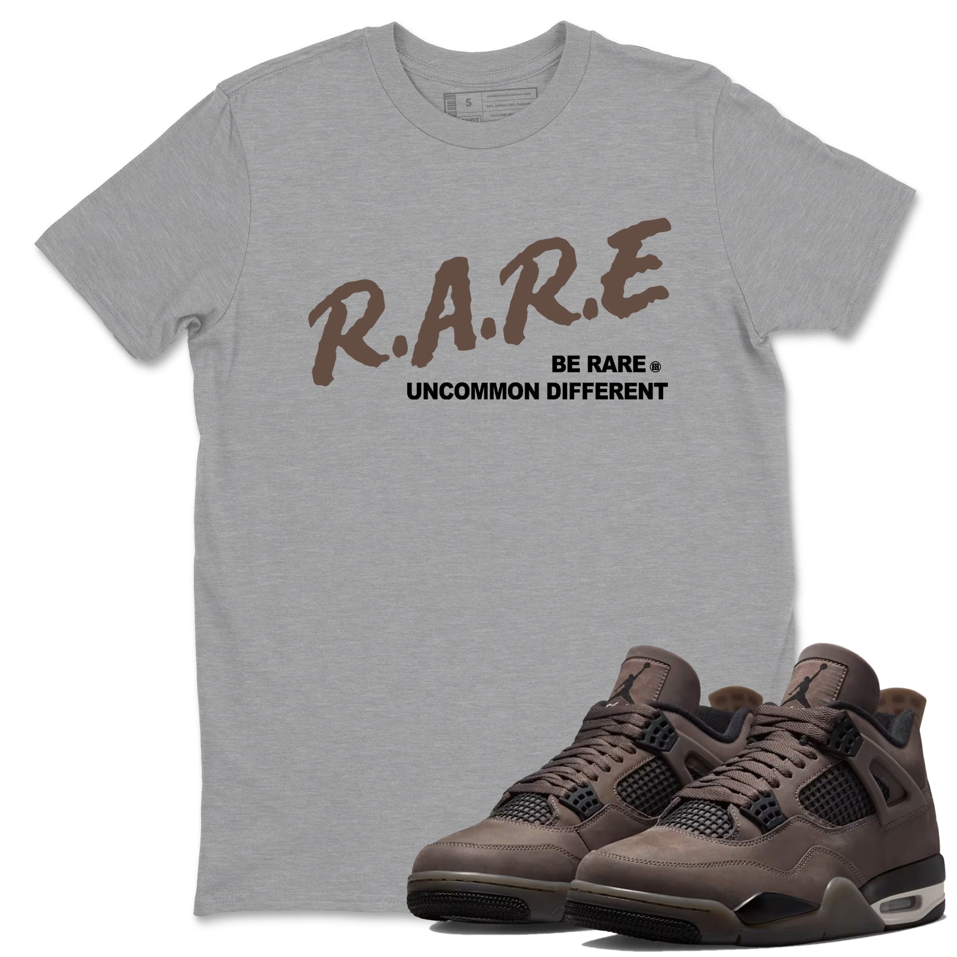 Sneaker match tees – Streetwear Graphic Tees Air Jordan 4 Cave Stone Sneakers – Be Rare Uncommon Different Graphic Tee Heather Grey 1