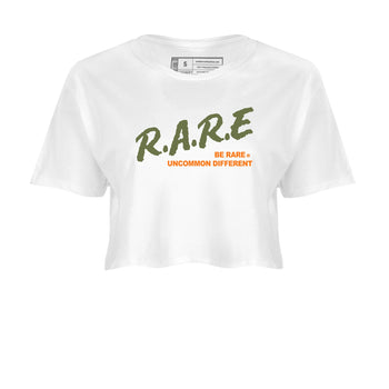 Sneaker match tees – Sneaker Tees To Match Undefeated inspired colorways Air Jordan 4 OG Olive Shoes  – Be Rare Uncommon Different Crop T-Shirt White 2