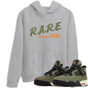 Sneaker match tees – Sneaker Tees To Match Undefeated inspired colorways Air Jordan 4 OG Olive Shoes  – Be Rare Uncommon Different Tee Heather Grey 1