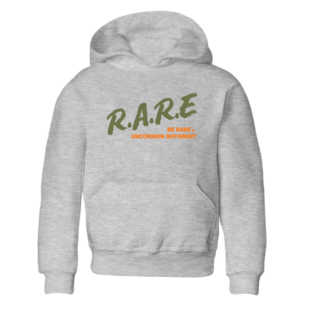 Sneaker match tees – Sneaker Tees To Match Undefeated inspired colorways Air Jordan 4 OG Olive Shoes  – Be Rare Uncommon Different Kids T-Shirt Heather Grey 2