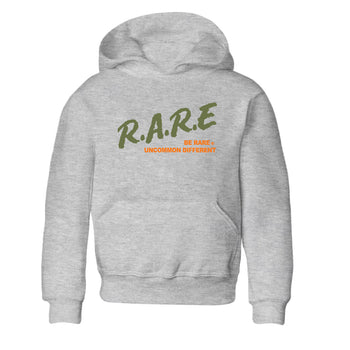 Sneaker match tees – Sneaker Tees To Match Undefeated inspired colorways Air Jordan 4 OG Olive Shoes  – Be Rare Uncommon Different Kids T-Shirt Heather Grey 2
