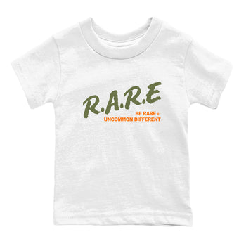 Sneaker match tees – Sneaker Tees To Match Undefeated inspired colorways Air Jordan 4 OG Olive Shoes  – Be Rare Uncommon Different Kids T-Shirt White 2