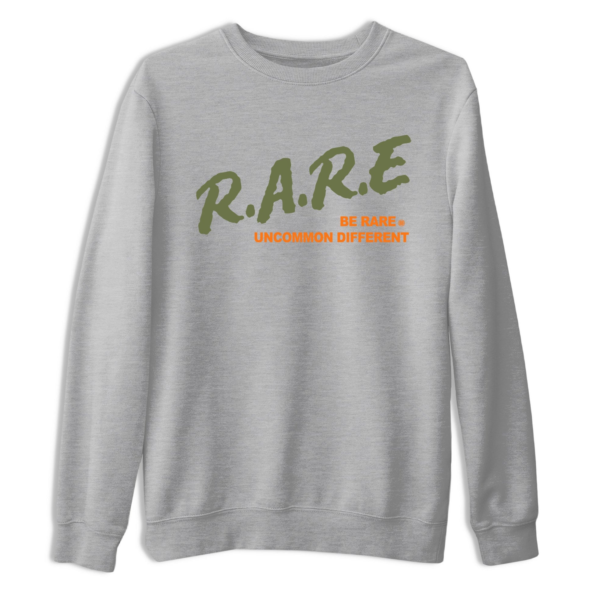 Sneaker match tees – Sneaker Tees To Match Undefeated inspired colorways Air Jordan 4 OG Olive Shoes  – Be Rare Uncommon Different Tee Heather Grey 2