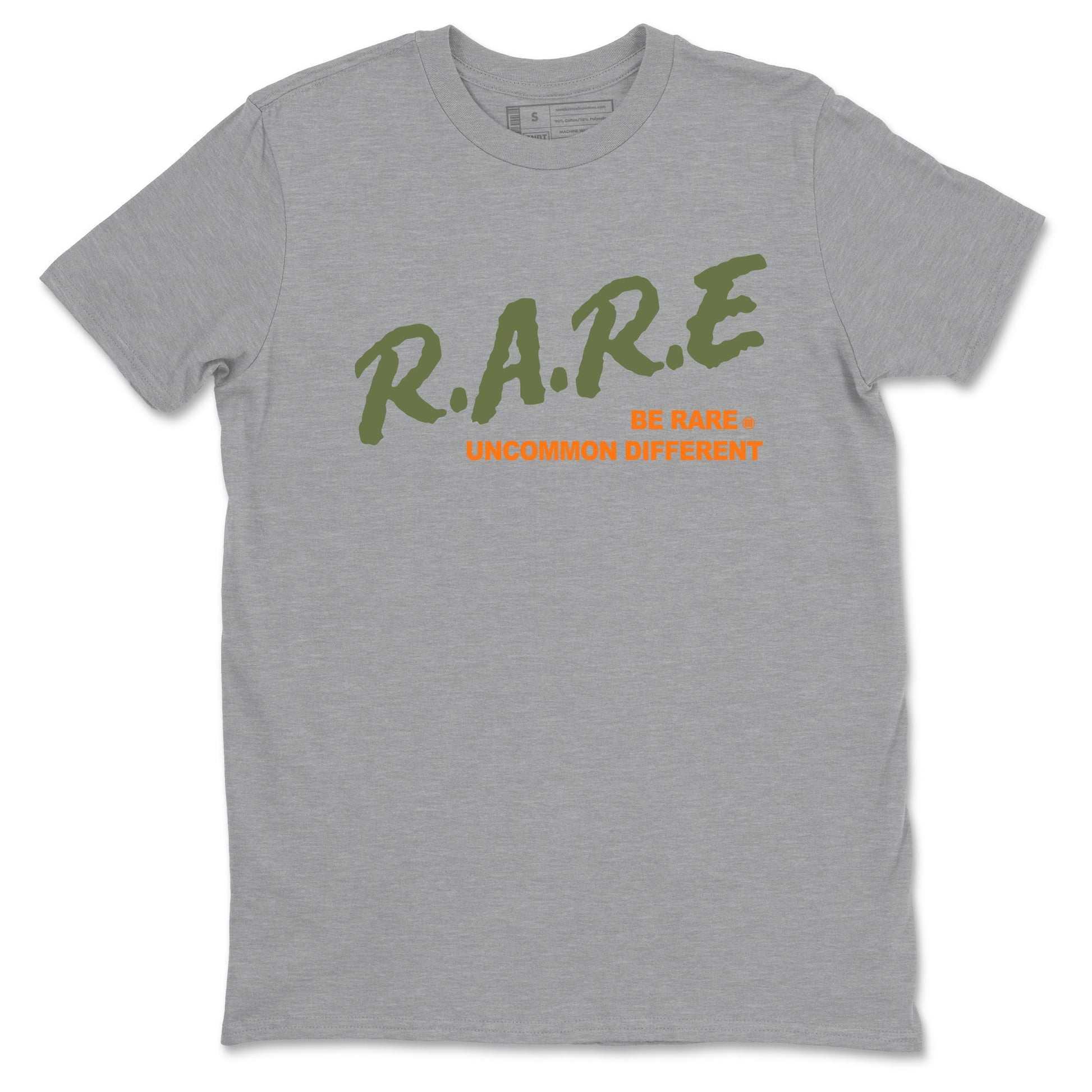 Sneaker match tees – Sneaker Tees To Match Undefeated inspired colorways Air Jordan 4 OG Olive Shoes  – Be Rare Uncommon Different Tee Heather Grey 2