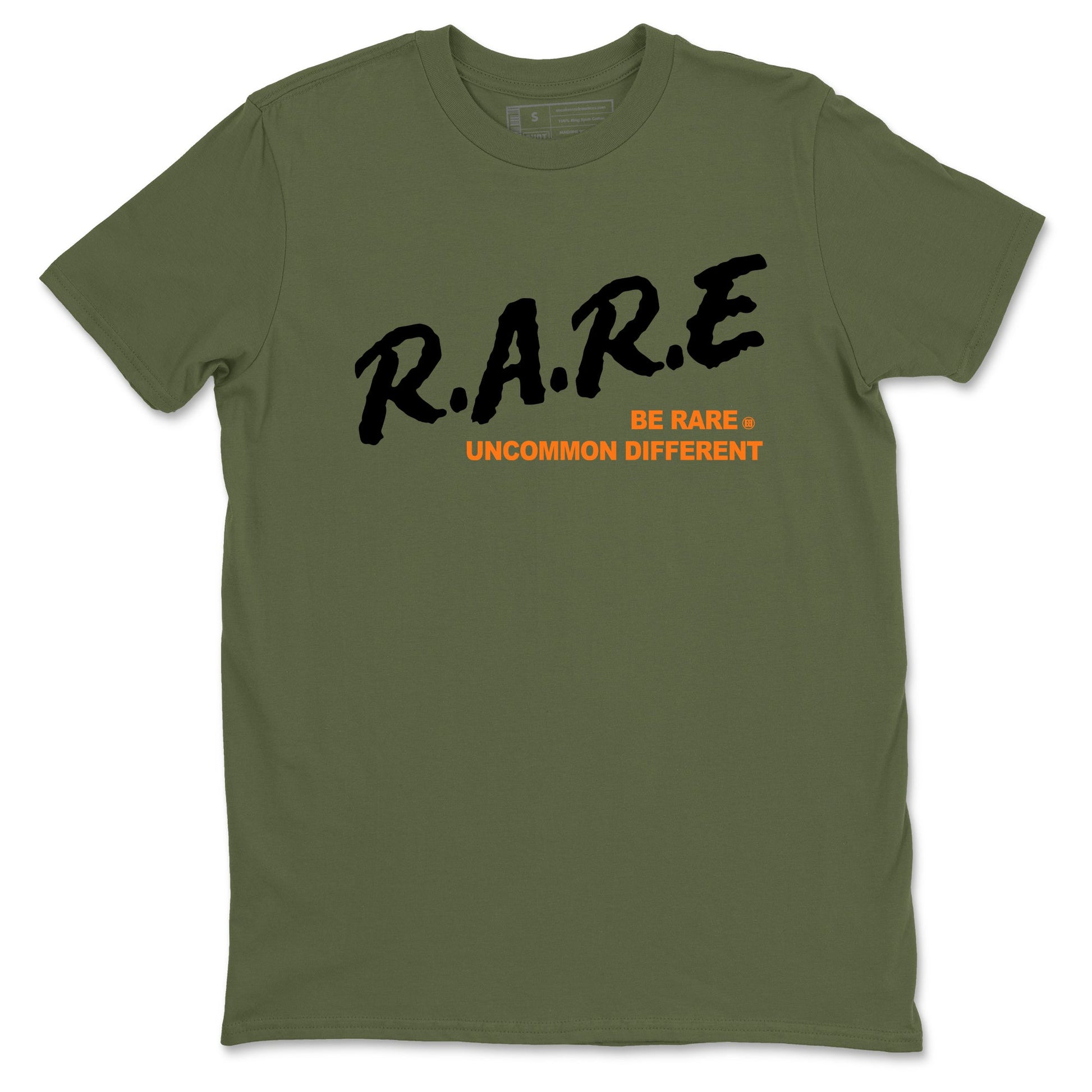 Sneaker match tees – Sneaker Tees To Match Undefeated inspired colorways Air Jordan 4 OG Olive Shoes  – Be Rare Uncommon Different Tee Military Green 2