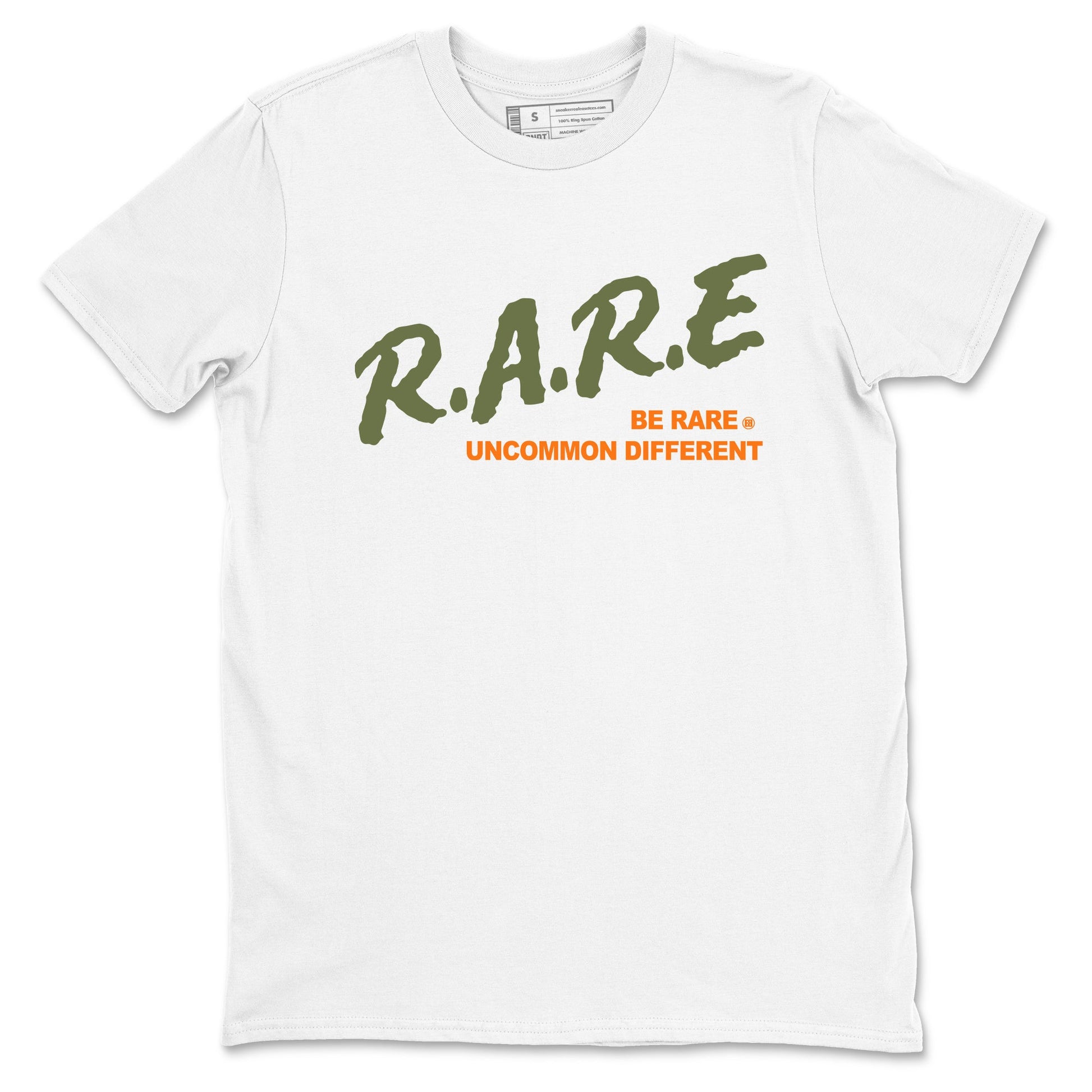 Sneaker match tees – Sneaker Tees To Match Undefeated inspired colorways Air Jordan 4 OG Olive Shoes  – Be Rare Uncommon Different Tee White 2
