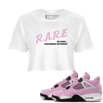4s Retro Orchid shirts to match jordans Be Rare Uncommon Different sneaker match tees Air Jordan 4 WMNS Orchid match shoes to clothes SNRT Sneaker Tees unisex cotton White 1 crop tee