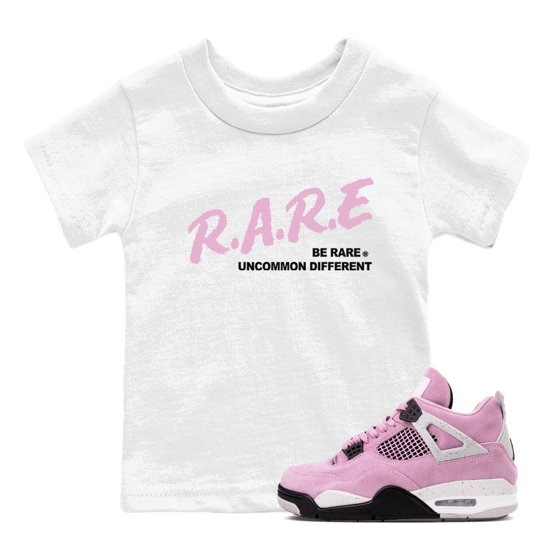 4s Retro Orchid shirts to match jordans Be Rare Uncommon Different sneaker match tees Air Jordan 4 WMNS Orchid match shoes to clothes SNRT Sneaker Tees Youth Baby White 1 tee
