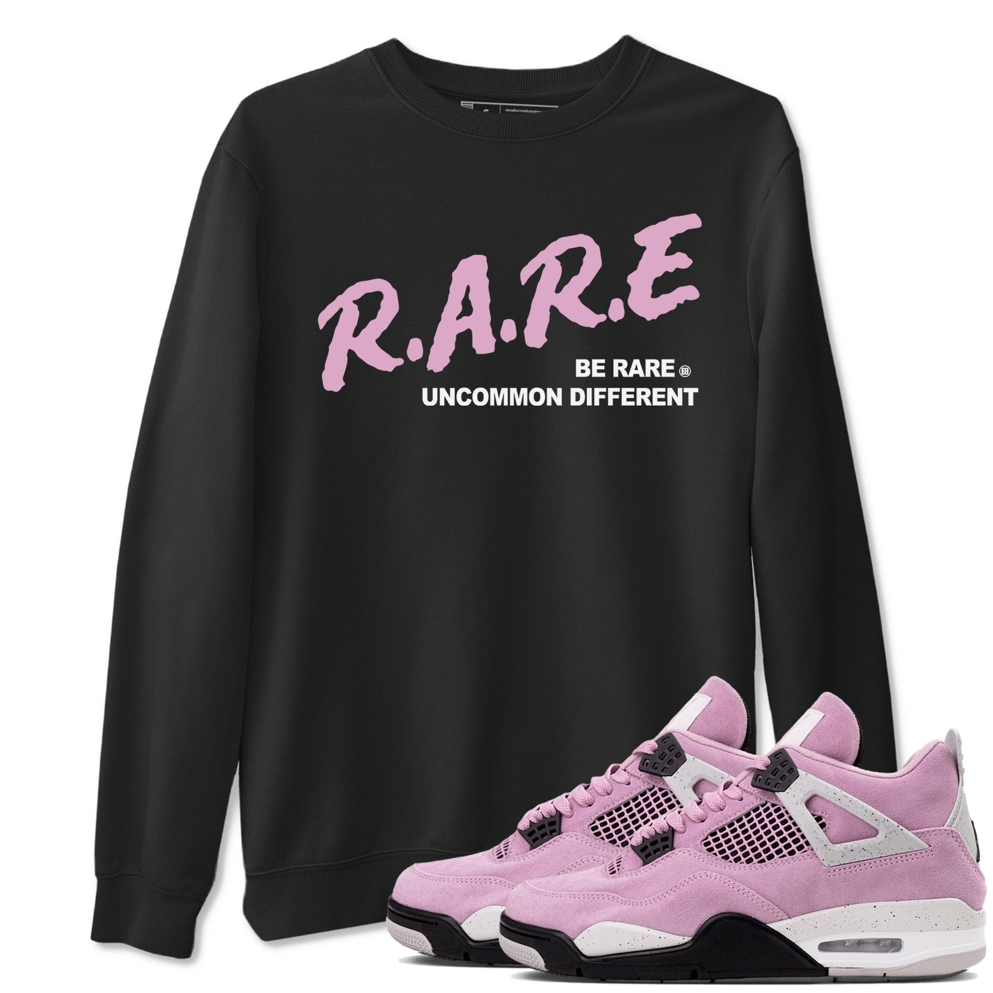 4s Retro Orchid shirts to match jordans Be Rare Uncommon Different sneaker match tees Air Jordan 4 WMNS Orchid match shoes to clothes SNRT Sneaker Tees unisex cotton Black 1 shirts