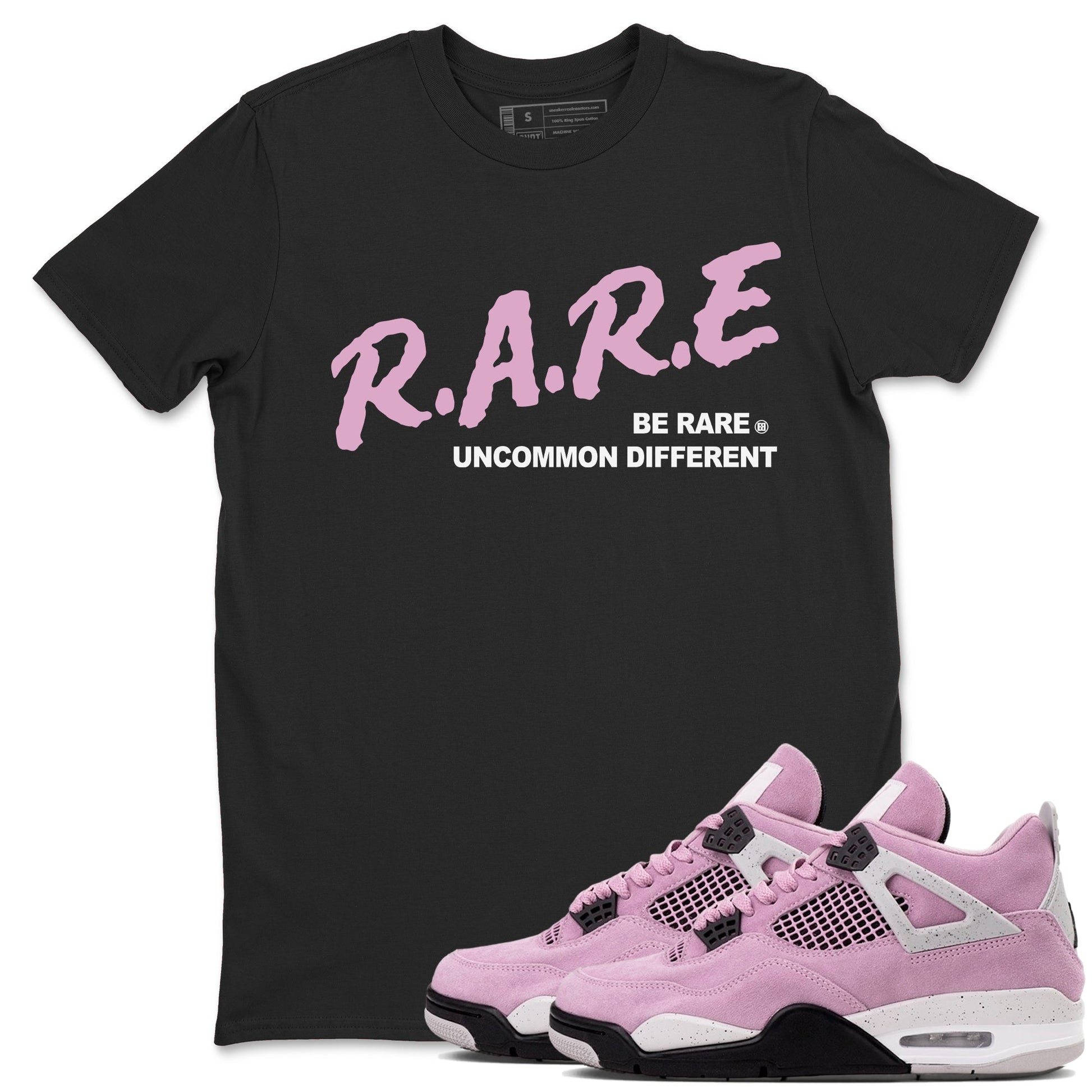 4s Retro Orchid shirts to match jordans Be Rare Uncommon Different sneaker match tees Air Jordan 4 WMNS Orchid match shoes to clothes SNRT Sneaker Tees unisex cotton Black 1 shirts