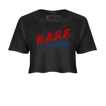 4s Rare Air shirts to match jordans Be Rare Uncommon Different sneaker match tees Air Jordan 4 Rare Air match shoes to clothes SNRT Sneaker Tees unisex cotton Black 2 crop tee