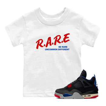 4s Rare Air shirts to match jordans Be Rare Uncommon Different sneaker match tees Air Jordan 4 Rare Air match shoes to clothes SNRT Sneaker Tees Youth Baby White 1 tee