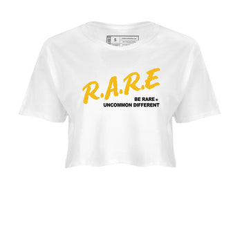 Sneaker match tees – Sneaker Tees To Match Jordan 5 Varsity Maize and Wolf Grey Shoes – Be Rare Uncommon Different Crop T-Shirt White 2