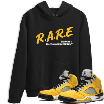 Sneaker match tees – Sneaker Tees To Match Jordan 5 Varsity Maize and Wolf Grey Shoes – Be Rare Uncommon Different Tee Black 1