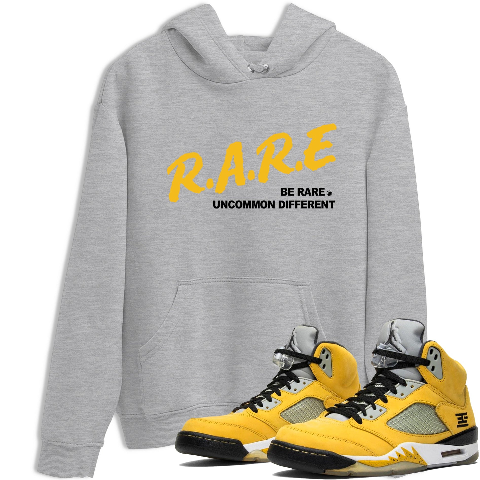 Sneaker match tees – Sneaker Tees To Match Jordan 5 Varsity Maize and Wolf Grey Shoes – Be Rare Uncommon Different Tee Heather Grey 1