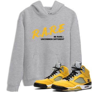 Sneaker match tees – Sneaker Tees To Match Jordan 5 Varsity Maize and Wolf Grey Shoes – Be Rare Uncommon Different Tee Heather Grey 1