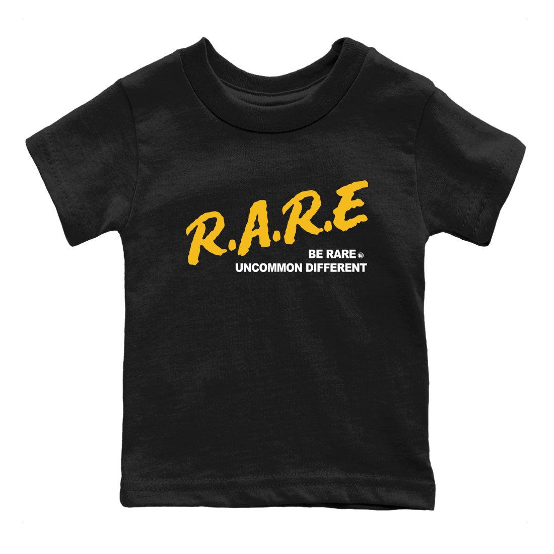 Sneaker match tees – Sneaker Tees To Match Jordan 5 Varsity Maize and Wolf Grey Shoes – Be Rare Uncommon Different Kids T-Shirt Black 2