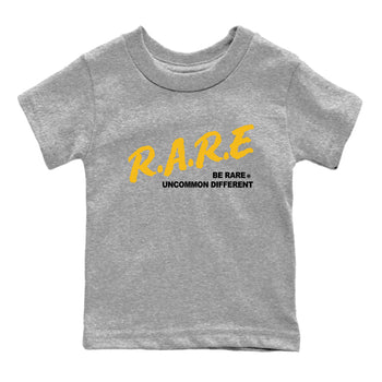 Sneaker match tees – Sneaker Tees To Match Jordan 5 Varsity Maize and Wolf Grey Shoes – Be Rare Uncommon Different Kids T-Shirt Heather Grey 2