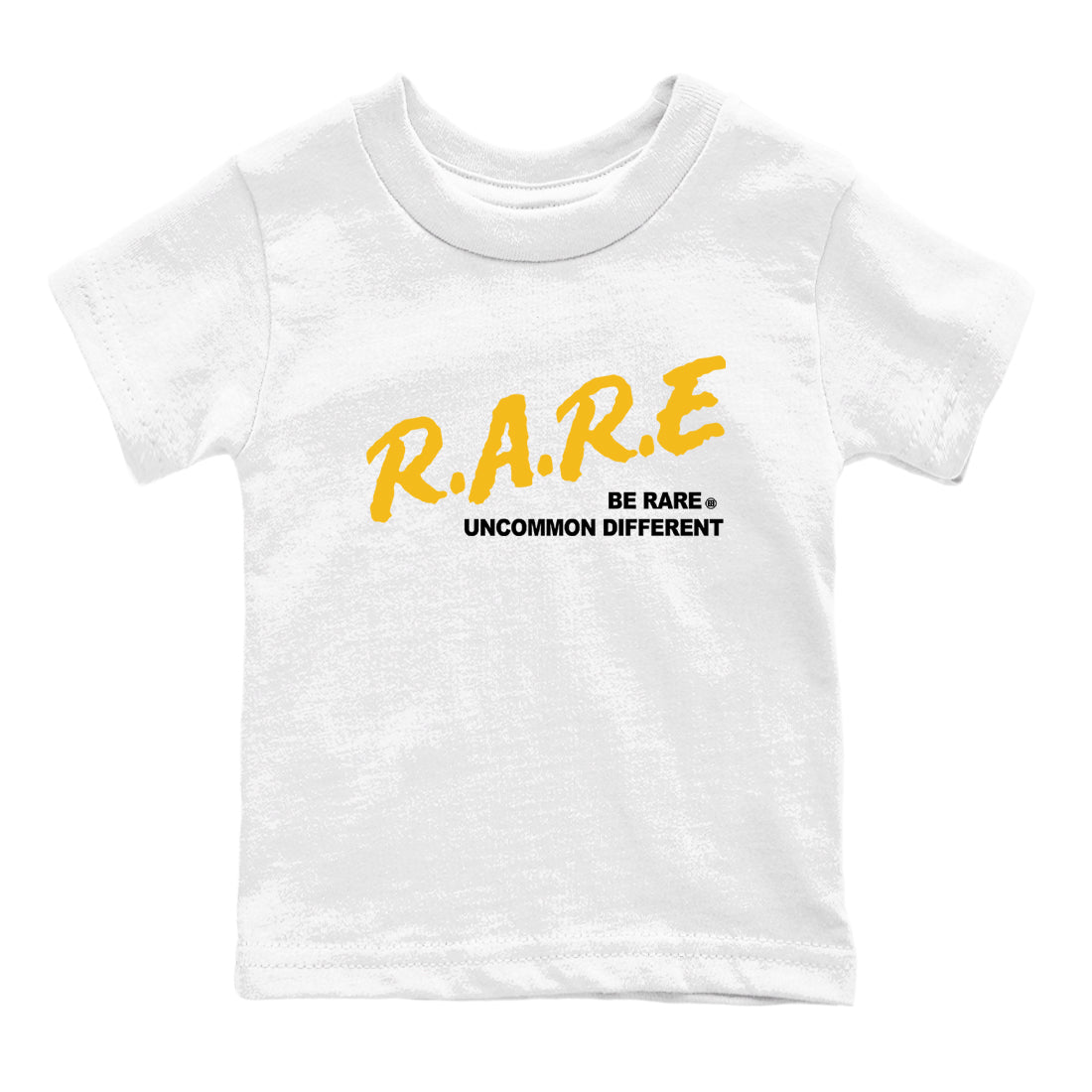 Sneaker match tees – Sneaker Tees To Match Jordan 5 Varsity Maize and Wolf Grey Shoes – Be Rare Uncommon Different Kids T-Shirt White 2