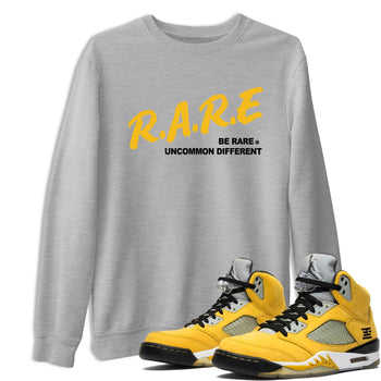 Sneaker match tees – Sneaker Tees To Match Jordan 5 Varsity Maize and Wolf Grey Shoes – Be Rare Uncommon Different Tee Heather Grey 1