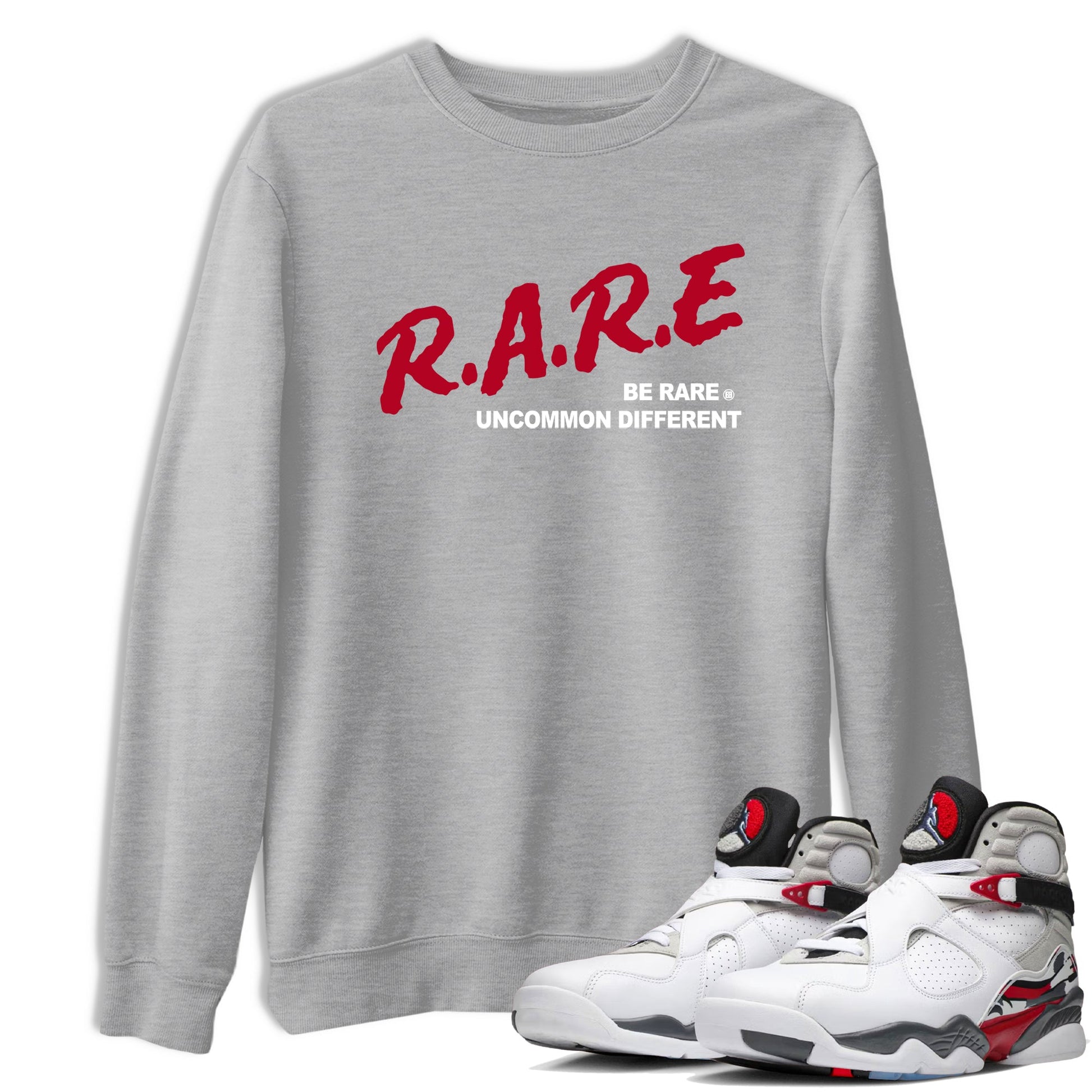 Sneaker Threads – Sneaker Tees To Match Air Jordan 8 Bunny – Be Rare Uncommon Different Graphic Tee Heather Grey 1. Perfect for Jordan releases 2025 colorways.