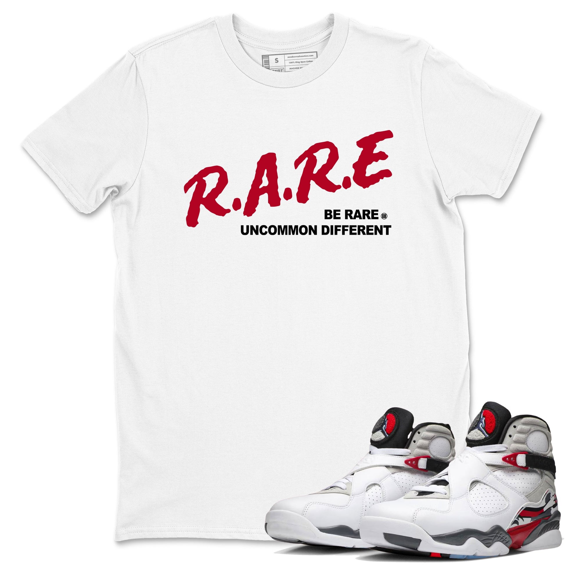 Sneaker Threads – Sneaker Tees To Match Air Jordan 8 Bunny – Be Rare Uncommon Different Graphic Tee White 1. Perfect for Jordan releases 2025 colorways.