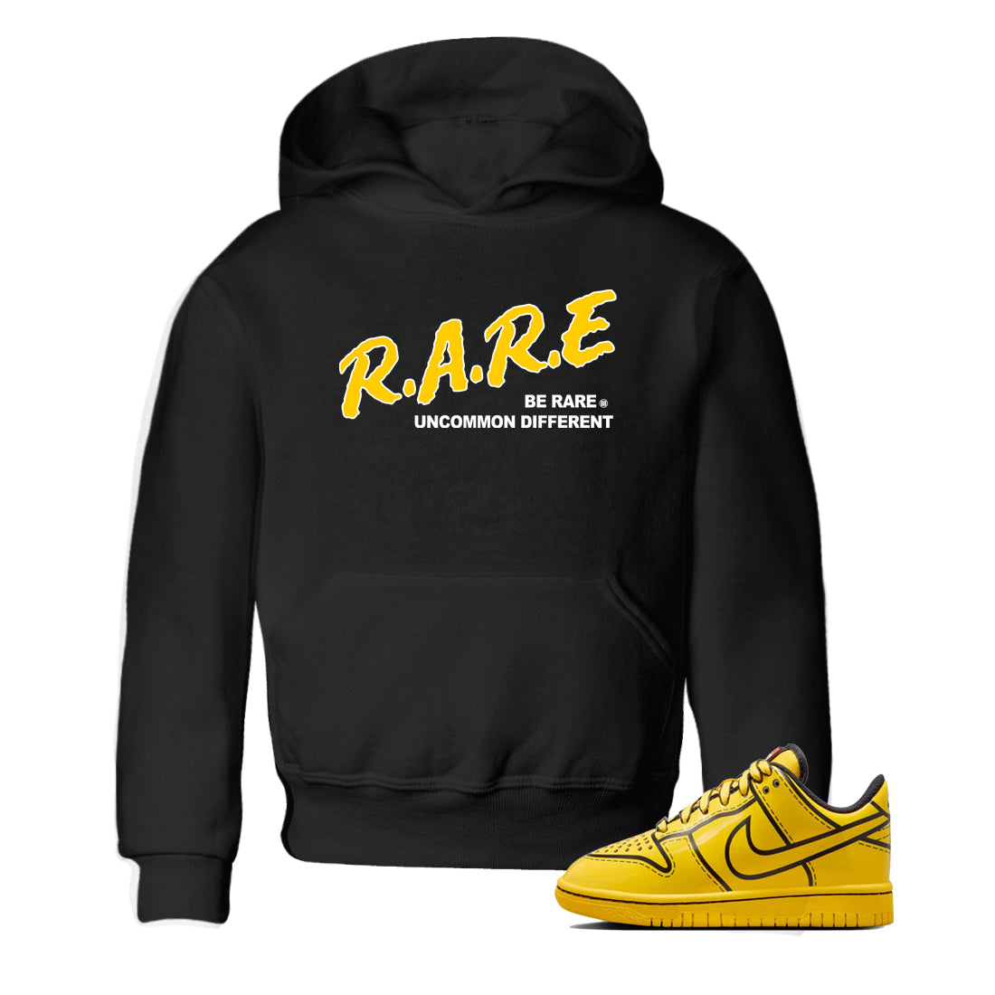 Best Christmas gifts for sneakerheads  – Sneaker Tees To Match Dunk Tour Yellow Sneakers – Be Rare Uncommon Different Kids T-Shirt Black 1