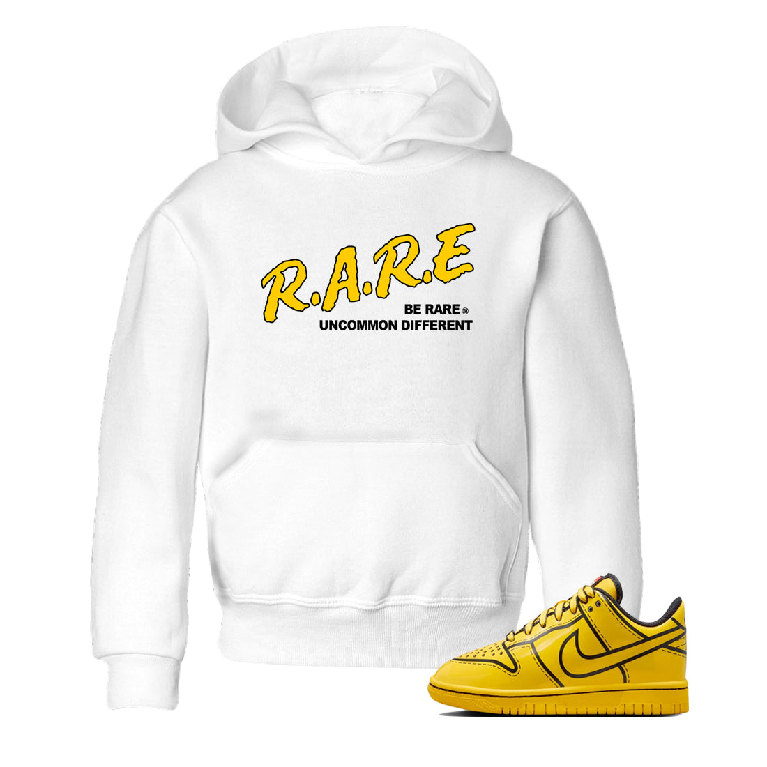 Best Christmas gifts for sneakerheads  – Sneaker Tees To Match Dunk Tour Yellow Sneakers – Be Rare Uncommon Different Kids T-Shirt White 1